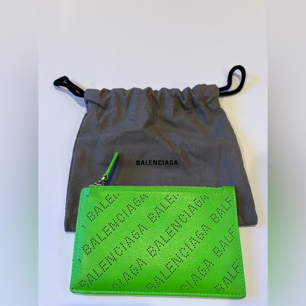 Balenciaga Vibrant Green Leather Wallet - Picture 3 of 5